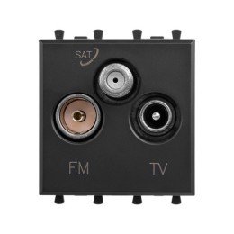 Розетка TV-FM-SAT модульная, "Avanti", "Черный матовый", 2 модуля 4412532 DKC
