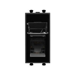 Компьютерная розетка RJ-45 модульная, кат.5е, "Avanti", "Черный квадрат", 1 модуль 4402461 DKC
