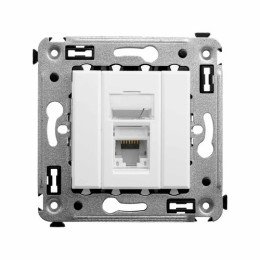 Розетка RJ-45 в стену, 5e одинарная, "Avanti", "Белое облако" 4400463 DKC
