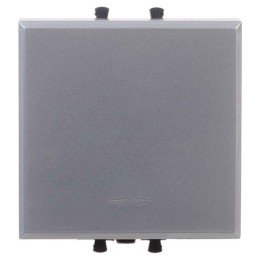 Переключатель одноклавишный модульный, "Avanti", "Закаленная сталь", 2модуля 4404112 DKC
