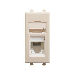 Компьютерная розетка RJ-45 модульная, кат.6А, "Avanti", "Ванильная дымка", 1 модуль 4405371 DKC
