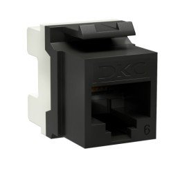 Модуль Keystone RJ45 CAT6 неэкранированный, 180 градусов, черный RNK6U180BK DKC
