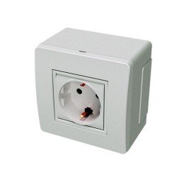 Коробка в сборе с силовой розеткой, коричневая (розница) 10482B DKC