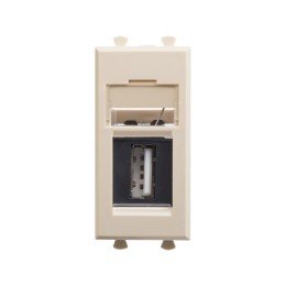 USB 2.0 розетка модульная, тип А-А, "Avanti", "Ванильная дымка", 1 модуль 4405401 DKC
