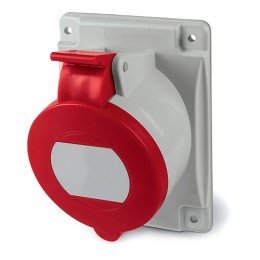Розетка панельная с наклоном IP44 32А 3P+E 400В. Пружинныйзажим. DIS4133266F DKC
