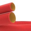 120950 ДКС - Двустенная труба ПНД гибкая для кабельной канализации д.50мм без протяжки, SN13, в бухте 100м, цвет красный

