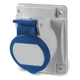 Розетка панельная с наклоном IP44 16А 2P+E 230В. Пружинныйзажим. DIS4131663F DKC
