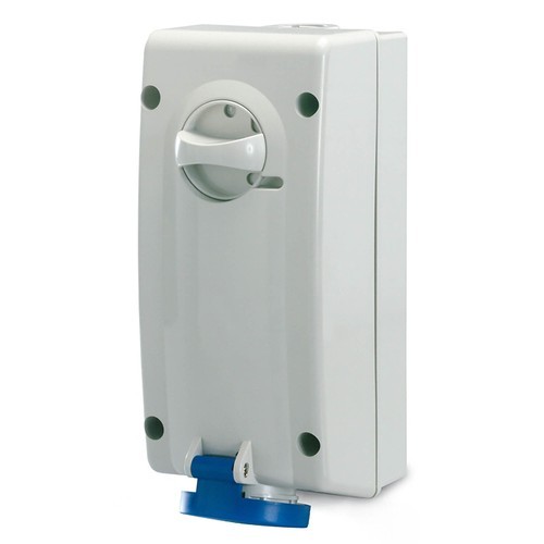 DIS5601683 ДКС - Розетка настенная с механической блокировкой и боковым расположением разъема IP44 16А 2P+E 230В
