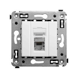 Компьютерная розетка RJ-45 в стену, кат.5e одинарнаяэкранированная,"Avanti", "Белое облако" 4400363 DKC
