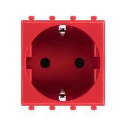 Розетка "Красный квадрат", 2P+E, с з/ш, "Avanti", 2 мод. 4401002 DKC
