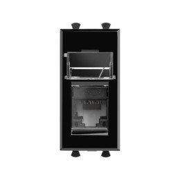 Компьютерная розетка RJ-45 модульная, кат.6, "Avanti", "Черный квадрат", 1 модуль 4402291 DKC
