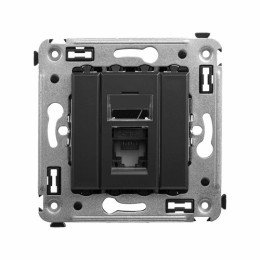 Компьютерная розетка RJ-45 в стену, кат.6А одинарная, "Avanti", "Черный матовый" 4412373 DKC
