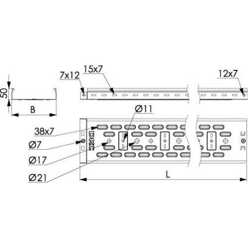 35264 ДКС - Лоток перфорированный 200х50 L3000
