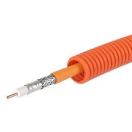 Электротруба ПНД гибкая гофрированная д. 20 мм, цвет оранжевый, с коаксиальным кабелем SAT нг(А)-HF, 50 м 7VE92050 DKC

