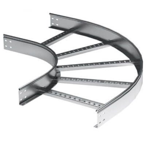 LIC1320KHDZ ДКС - Угол горизонтальный 90 градусов 100x200 R-300, лонжерон 1,5 мм, горячеоцинкованный, в комплекте с крепежными элементами и соединительными пластинами, необходимыми для монтажа
