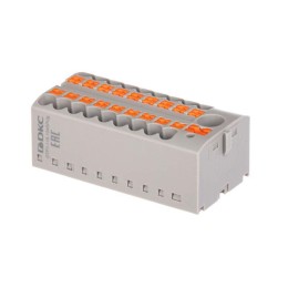 Блок распределительный, зажим push-in, 1 ввод 6 кв.мм, 18 точек подключения 2,5 кв.мм, серый DTP1-118-104SPUG DKC
