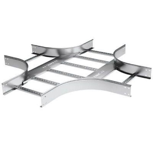 LX8603KZL ДКС - X-ответвитель 80х300 R-600 в комплекте с крепежными элементами и соединительными пластинами, необходимыми для монтажа, цинк-ламельный
