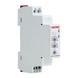 Реле контроля напряжения однофазное,  тип DRV, конфигурация контакта 1CO, 110-240В AC/DC DRV-C-1-240ACDC DKC