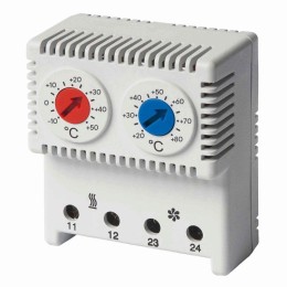 Сдвоенный термостат, диапазон температур для NC контакта: 10-50°C; дляNO: 20-80°C R5THRV13 DKC