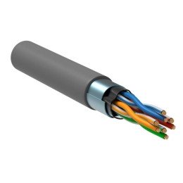 Кабель витая пара F/UTP кат.5E 4х2х24AWG solid PVC сер. (м) ITK LC1-C5E04-311
