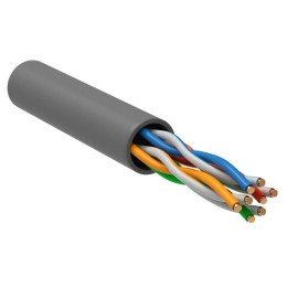 Кабель витая пара U/UTP кат.5E 4х2х24AWG solid LSZH сер. (м) ITK LC1-C5E04-121